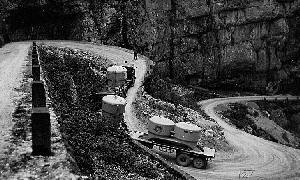 Il camion cisterna visto dall'alto